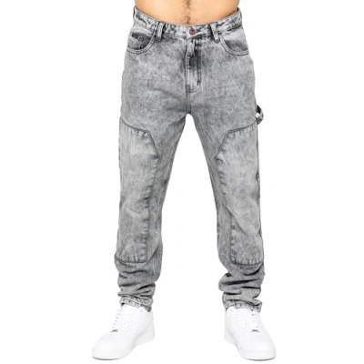 Image of 989Zé ENZO Mens Carpenter Jeans Cotton Casual Regular Fit Denim Pants MJ14 Black WASH 34W / 32L