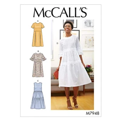 Image of McCalls M7948E5 Misses&#039; Dresses, WHITE