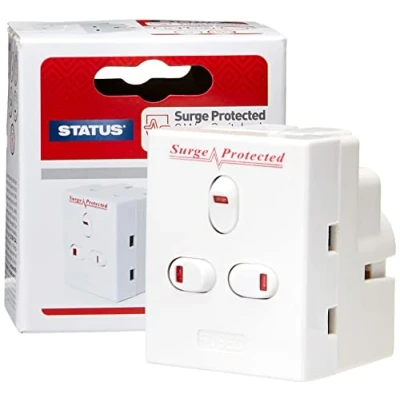 Image of STATUS 3 Way Multi Plug Adapter UK Pin Adaptor Individually Switched Fuse S3WASPSCX2