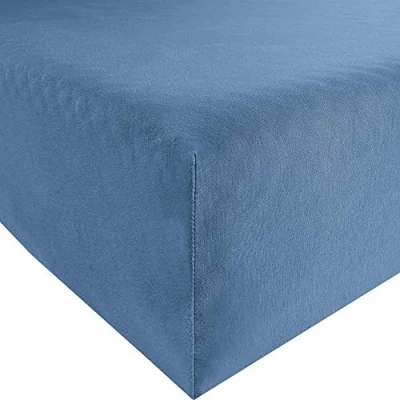 Image of Bassetti 9260298 Fitted Sheet Plain B1/831 Oltremare Cotton/Elastane 140 x 200 cm / 160 220