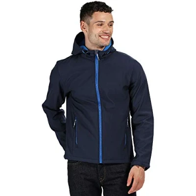 Image of Regatta Men&#039;s Arley II Hooded Softshell Plain Long Sleeve Jacket, Blue (Navy (Oxford Blue)), Small (Manufacturer Size:S)