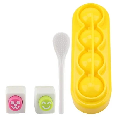 Image of TOPINCN DIY Small Rice Ball Molds Shape Sushi Mold Food Grade Pp Material Handicraft Roll Bento with Spoon for Home Party Kids Meal Make