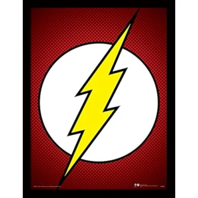 Image of DC Comics &quot;The Flash Symbol&quot; Framed Print, 30 x 40 cm