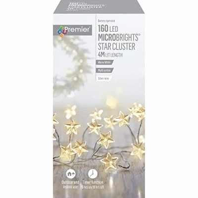 Image of Premier Decorations MicroBrights Star Cluster Multi Action 160 LED Warm White