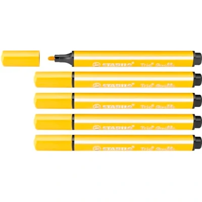 Image of Triangular Fibre Tip Pen STABILO Trio Scribbi Pack of 5 Yellow
