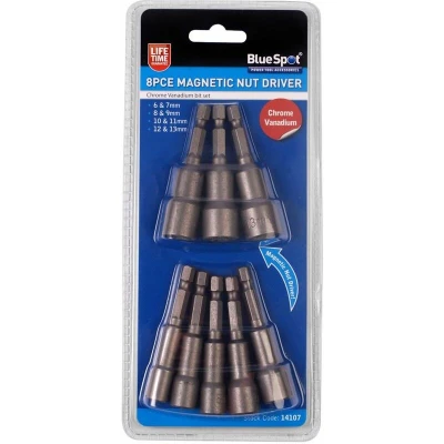 Image of Blue Spot Tools Magnetic 1/4in Nut Driver Set, 8 Piece