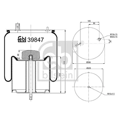 Image of 20726769, 21978502 Boot, air suspension FEBI BILSTEIN 39847 Rear Axle Left, Right