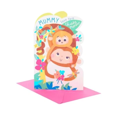 Image of UK Greetings Mother&#039;s Day Card for Mummy Cheeky Monkey Design