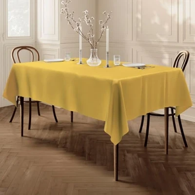 Image of Home Direct Quality Rectangular Fabric Tablecloth 140x180cm 55&quot;x70&quot; Yellow