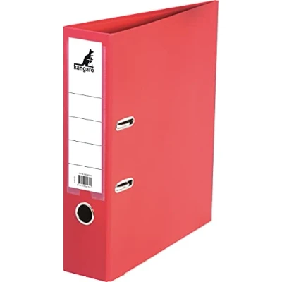 Image of Kangaro Polypropylene Plastic Folder 7.5 cm Spine Width DIN A4 Colour Red (Ring Binder, Lever Arch Folder, Letter Folder)
