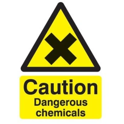 Image of Sitesafe Dangerous Chemicals Vinyl Caution Sign 148 x 210mm