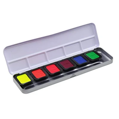 Image of Finetec FN9000 metal paint box, 6 premium neon watercolours, colours, 1 piece (1 pack)