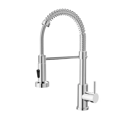 Image of Cobbe Kitchen Tap, Spring Sink Mixer Taps with Pull Out Spray, Commercial Faucet Single Handle Lever, High Arc Swivel 360 2 Spray Mode Cold and hot Fittings UK Standard