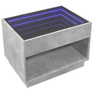 Image of vidaXL Coffee Table with Infinity LED Concrete Grey 70x50x50 cm