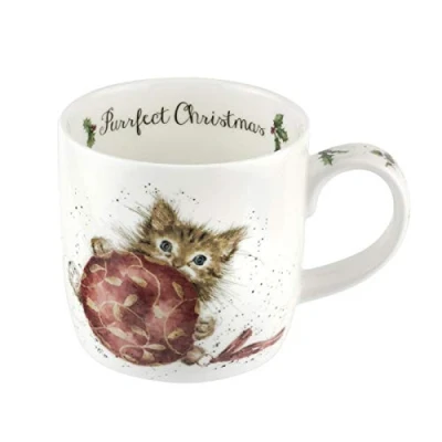 Image of Portmeirion Wrendale Designs &#039;Purrfect Christmas&#039; Kitten 0.3L Bone China Christmas Mug