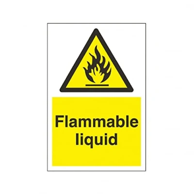 Image of V Safety Flammable Liquid Warning Sign 300mm x 100mm 1mm Rigid Plastic