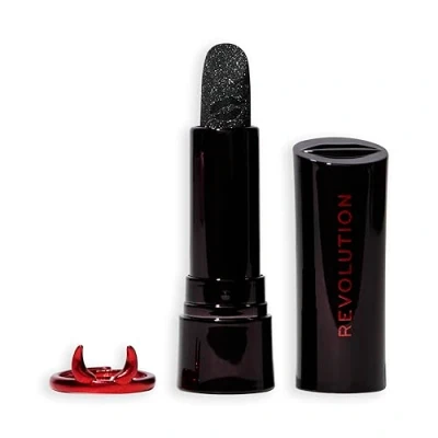 Image of Revolution Beauty Truly Sinful Black Ring Lipstick, Halloween Lip Costume Makeup with Sparkling Glitter, Vegan &amp; Cruelty Free