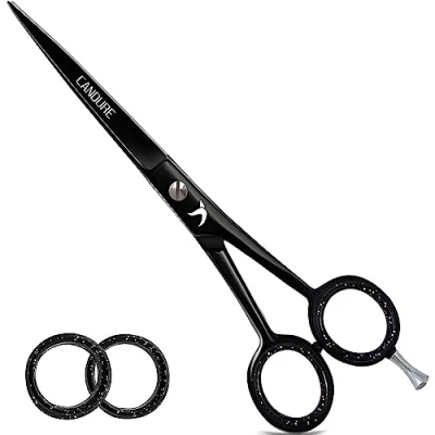 Image of Candure Hairdressing Scissor Barber Salon Shear Stainless Steel Hair Cutting Scissors for Professional, Hairdressers, Barbers and Use Women, Men, Children Adults 6&quot; Inch