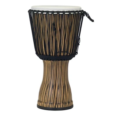 Image of Pearl Roped Tuned Synthetic Djembe 12&quot; PBJVR 12/698 #698 Zebra Grass