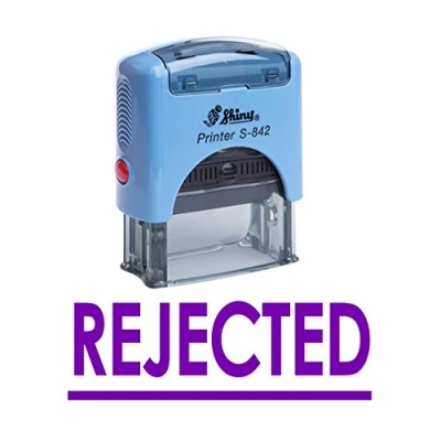 Image of Printtoo Rejected Self Inking Rubber Stamp Office Stationary Custom Shiny