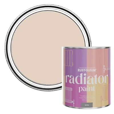 Image of Rust Oleum Pink Heat Resistant Radiator Paint in Satin Finish Homespun 750ml