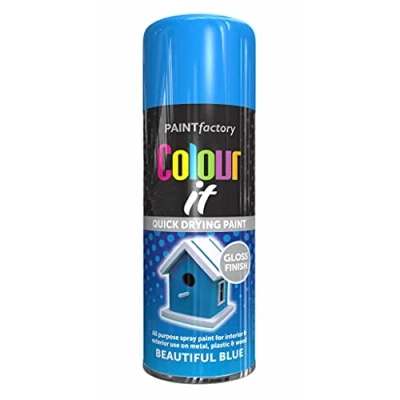 Image of AlezyB Beautiful Blue Gloss 400ml All Purpose Spray Paint Use on Metal, Wood, Plastic and Multipurpose Aerosol Professional Quality Perfect Finish, for Interior Exterior Excellent Coverage