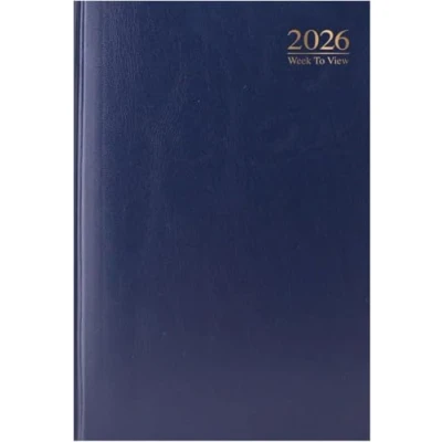Image of 2026 A4 week to view page hardback diary (Blue)