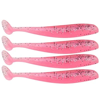 Image of 20 PCS Fishing Soft Lure 7.5cm/2g Plastic T Tail Bait Artificial Worm Swimbait for Bass Trout Walleye Accessory(Pink),bait