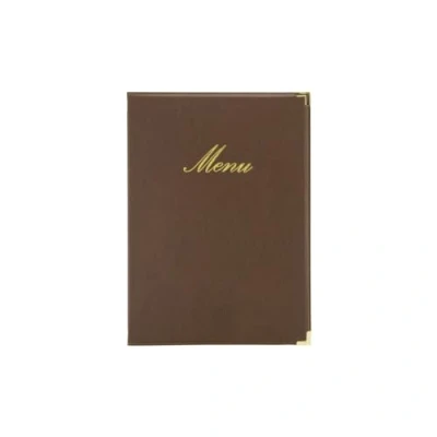 Image of Securit Classic leather style menu holder (1 double insert included, which displays 4x A4) A4