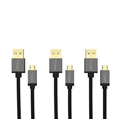 Image of KabelDirekt 3 x 1.5m Micro USB Cable (USB 2.0, Synch &amp; Charge Cable, nylon) PRO Series