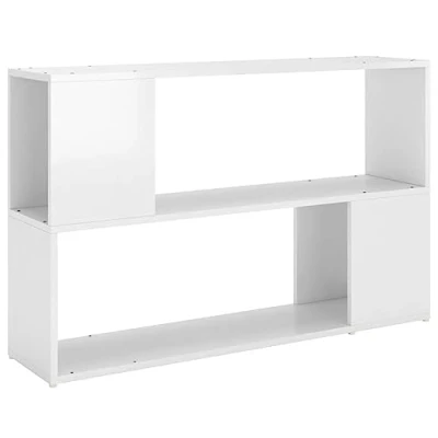 Image of vidaXL Book Cabinet Home Living Room Office Furniture Rack Bookcase Divider Side Standing Storage Shelf Chipboard High Gloss White