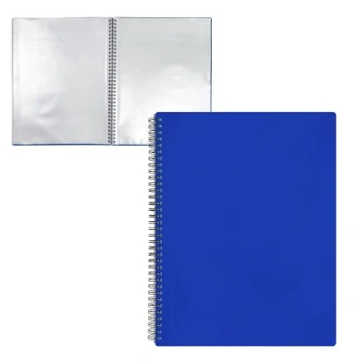 Image of RAYLU PAPER File Folder with Transparent A4 Plastic Sleeves and Durable Opaque Polypropylene Cover, Document for School Office Use (30 Pockets, Blue)