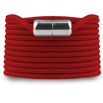 Image of SULPO Elastic Shoelaces with Metal Clasp No Tie Silicone S009 (Red), red