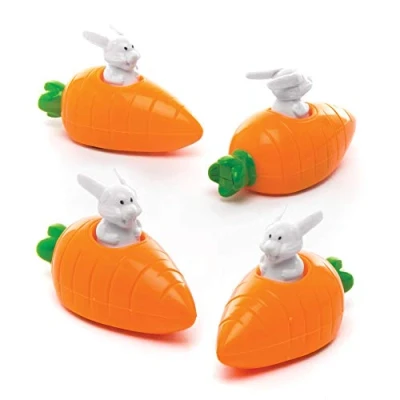 Image of Baker Ross AW271 Bunny &amp; Carrot Pull Back Racers (Pack of 4) for Kids Easter Party Bag Fillers or Gift Ideas,18 x 15 4 centimeters
