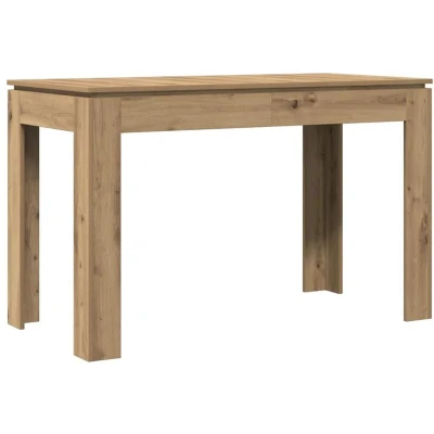 Image of vidaXL dining table engineered wood artisan oak modern rectangular dining/kitchen/bistro measurements 120x60x76 cm charming and moisture resistant