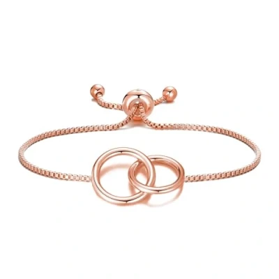 Image of Philip Jones Rose Gold Plated Link Friendship Bracelet Created with Zircondia® Crystals