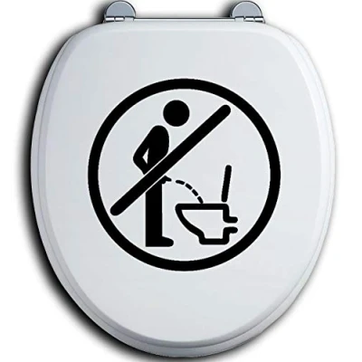Image of HR WERBEDESIGN Sitting Pee Toilet Lid Bathroom Sticker Urinate