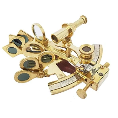 Image of Brass Pocket Sextant London Solid marine Gift Astrolabe