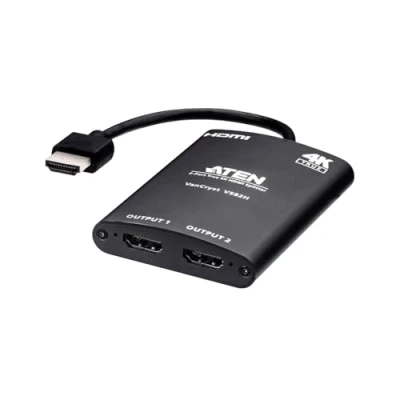 Image of ATEN True 4K HDMI Splitter 2 Port VS82H, 2.0 (3D, Deep Color, 4K); HDCP 2.2 compliant, (up to 4096 x 2160 @ 60 Hz; 4:4:4); HDR supported, up 18 Gbps, UK, #1 KVM Market Leader