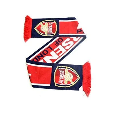 Image of Arsenal FC Pride Of London Jacquard Knit Scarf (One Size) (Navy/Red)