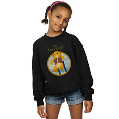 Image of Disney Girls The Lion King Show Simba Sweatshirt Black 5 6 Years