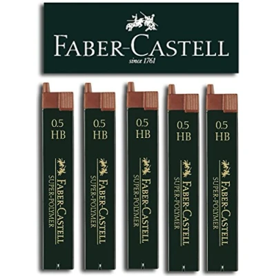Image of Faber Castell Super Polymer Mechanical Leads 5 Tubs 0.5 HB