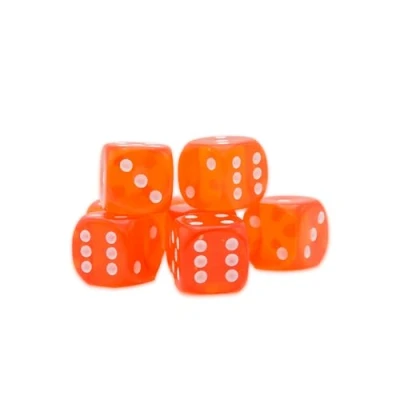 Image of D6 Gem Fire Opel Orange Colour Dice 15mm (6 sided dice) for Tabletop &amp; Roleplaying Games