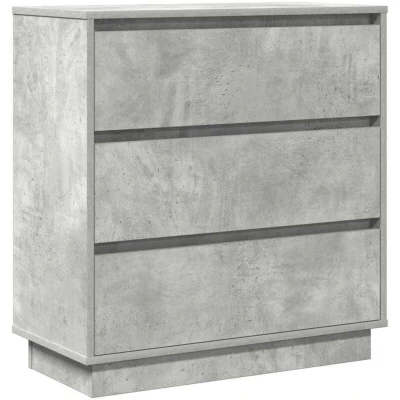 Image of vidaXL Bedside Cabinet with LED Concrete Grey 71x34,5x75 cm Engineered Wood