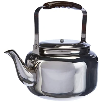Image of IBILI Pava Moka Pot, 2.75 Litres, 18/10 Stainless Steel, Silver/Brown