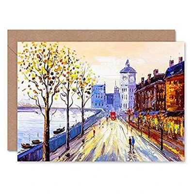 Image of Wee Blue Coo London Cityscape Painting Greeting Card With Envelope Inside Premium Quality