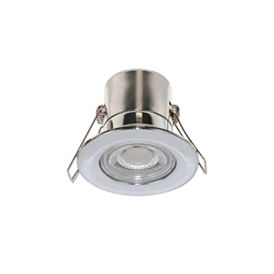 Image of Luceco F Eco GU10 Standard Fixed Dimmable Downlight, 5 Watts, 4000K Colour Temperature, Polished Chrome