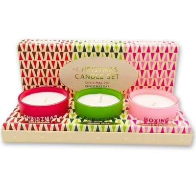 Image of SGM Christmas Candle Set Eve, Boxing Day Fragrances 3x85g Scented Candles Festive Home Fragrance, Holiday Decor, Seasonal Gift Perfect for Celebrations