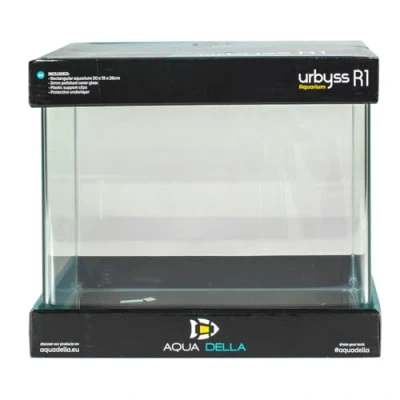 Image of Aqua Della, Urbyss Aquarium, 30 x 19 25 cm, Rectangular Aquarium with Curved and Polished Glass, 5 mm, Protective 3 Plastic Mat