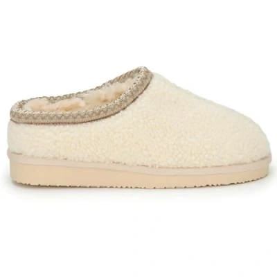 Image of Polar Women’s Slippers Faux Suede, Flexible Waterproof Anti Slip Rubber Sole, Aztec Fluffy Fur Lined Ons, Winter Ladies Walking Shoes for Indoor &amp; Outdoor Beige Sheepskin UK 9